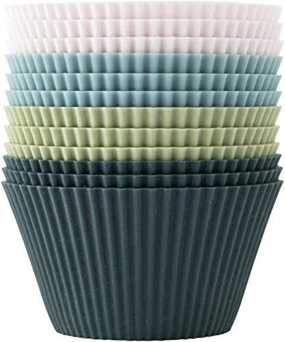 Formas para Muffins JISILE Silicone 12 Unidades Jisile - Tapetes e forros de cozimento - silicone, muffins, 12 unidades