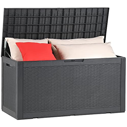 Caixa de Arrumação YITAHOME 380L Exterior (Resina - 120x40x45cm) YITAHOME - Caixas de armazenamento externas - 380L, resina, 120x40x45cm, resistente à água