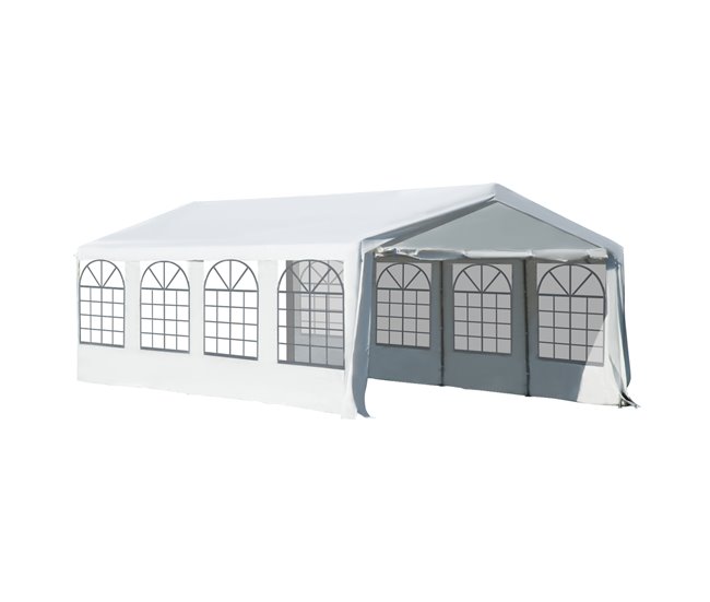 Tenda de jardim Outsunny | 8 x 4 m - Branco Outsunny - Toldos e gazebos - tenda, jardim, outsunny, 8x4m, branco