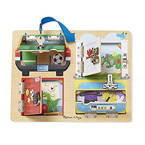 Jogo de Tabuleiro MELISSA & DOUG Lock and Latch (3 anos) Melissa & Doug - Jogos - coordenação manual, coordenação visual, 12 peças, encaixe