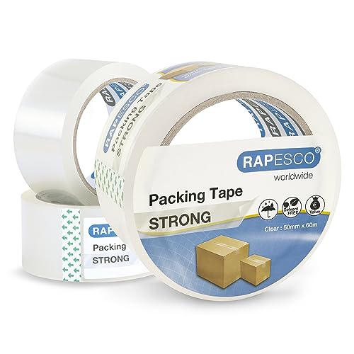 Fita para Embalar RAPESCO Transparente (50mmx60m) Rapesco - Fita adesiva - transparente, 50mmx60m