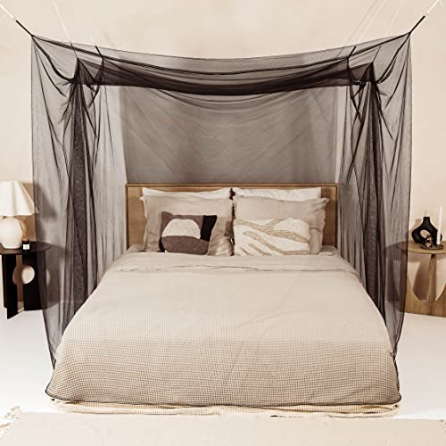 Rede Mosquiteira para Cama com Dossel Dupla P/Cobertura 160X200Cm Preto Universal Backpackers - Redes mosquiteiras e telas anti-insetos - mosquiteiro, cama, dossel duplo, preto