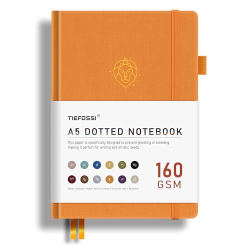 Caderno TIEFOSSI Bullet Dotted Journal (Cinzento - A4) TIEFOSSI - Cadernos e bloco de notas - capa rígida, páginas a preto e branco, formato A4, 256 páginas