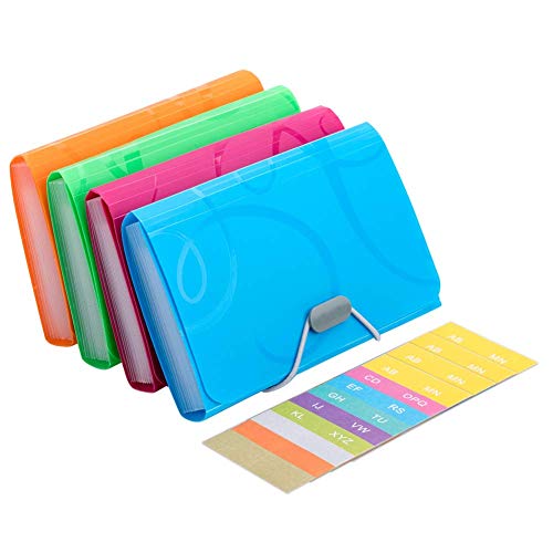 Trieur Extensible Petit Portable 4 Pack A6 Taille 13 Pochettes Organisateur de document Multicolore Plastique Accordéon Trieur Classeur de Documents ENYIIZE - Pastas de arquivo - extensível, portátil, A6, multicor