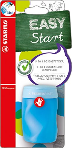 Afiador de Lápis STABILO B-41598-3 Azul Stabilo - Afia-lápis - afiar, pó, orifícios, ergonômico