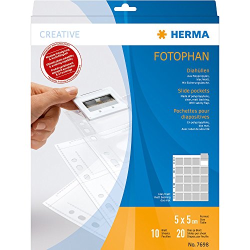HERMA 7698 etiqueta para endereços Transparente HERMA - Protetores de folhas - 10 peças, polipropileno, transparente, 5 x 5 cm