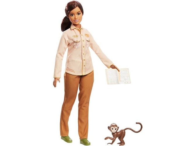 BARBIE: Cuidado da Natureza (Idade Mínima Recomendada: 3 anos) Barbie - Bonecas - cuidado da natureza, 29 cm, traje verde, macaco