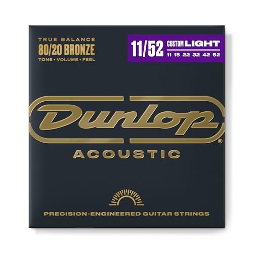 Set Cordas DUNLOP 80/20 Bronze Medium Light 11-52 (Guitarra Acustica) Dunlop - Acessórios para guitarra - bronze, 80/20, guitarra acústica, 11-52