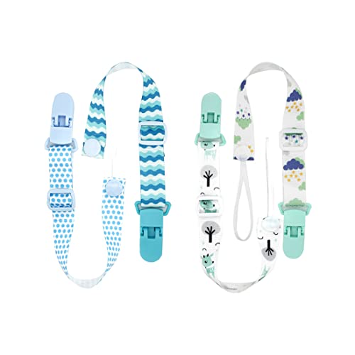 Chupa com Corrente para Bebé BÉABA Azul (4 Un) LEEQBCR - Cuidados com a higiene oral - corrente, bebé, azul