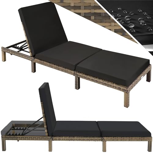 Espreguiçadeira TECTAKE (Castanho - Polietileno - 195x72.5x111 cm) TecTake - Móveis de exterior - castanho, polietileno, 195x72.5x111 cm