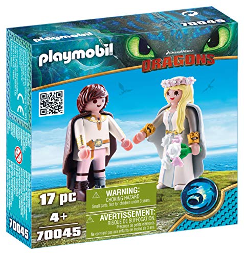 Playmobil Hipopótamo e Astrid - 70045 (Idade Mínima Recomendada: 4 anos) PLAYMOBIL - Bonecos de ação e brinquedo - astrid, harold, vestido branco, coroa de flores