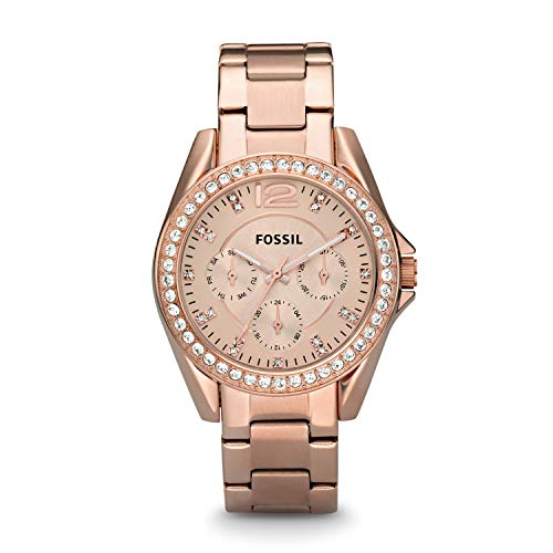 Fossil Relógio de Mulher Es2811 com Corrente Fossil - Relógios - ecrã redondo, corte inox, corrente aço inoxidável, esfera preta