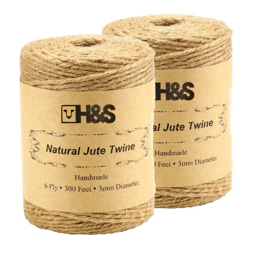 Fita de Juta H&S 2 Rolos X 3Mm (Recondicionado Como Novo) H&S Alliance UK Ltd - Barbante - 2 rolos, 3mm, biodegradável, reciclável