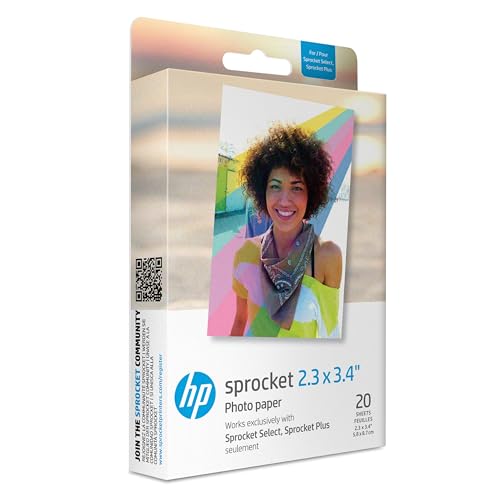 HP 2.3X3.4 PAPER PHOTO ZINK 20SHEET (Consumível Informática e Tel.) HP - Papel fotográfico - papel fotográfico, transferência térmica, preto, 20 folhas