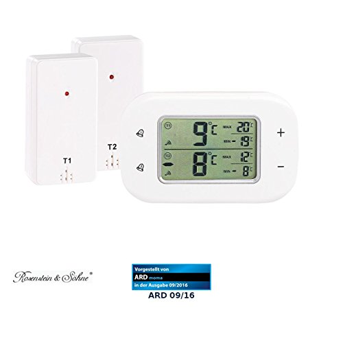Termómetro Digital para Geladeira e Congelador 2 Sensores Sem Fios Rosenstein & Söhne - Eletrodomésticos - digital, geladeira, congelador, sem fio