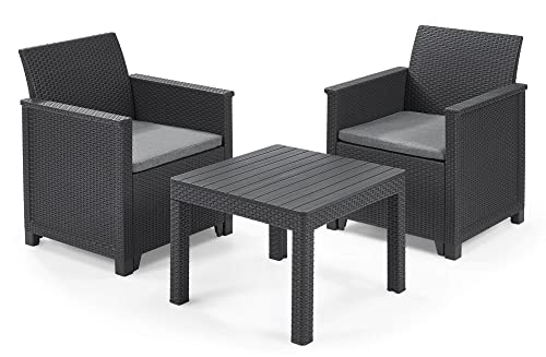Conjunto de Jardim KETER EMMA (Preto - Aço - 68x54.5x75 cm) KETER - Conjuntos de móveis de exterior - preto, aço, 68x54.5x75 cm