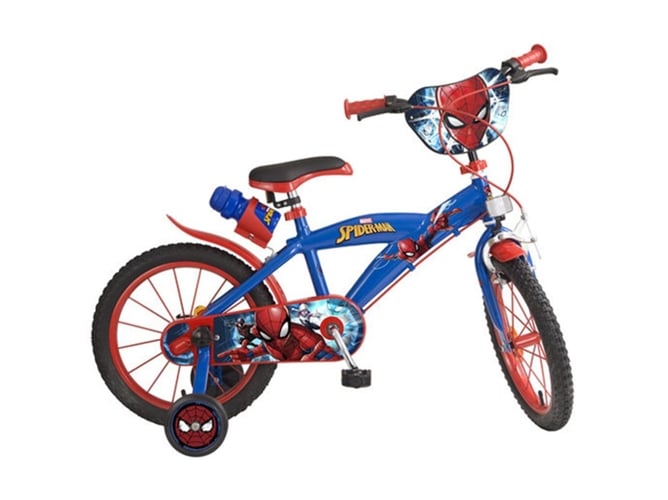 Bicicleta TOMISA Spiderman (Idade Mínima: 3 anos) Toimsa - Veículos de empurrar e pedalar - rodas de aco, estrutura em alumínio, assento ajustável, iluminação