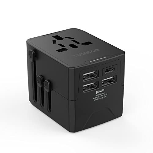 Adaptador TESSAN (USB-C e USB - Preto - 0.08 m) TESSAN - Conversores e adaptadores de viagem - usb-c, usb, 0.08m, preto