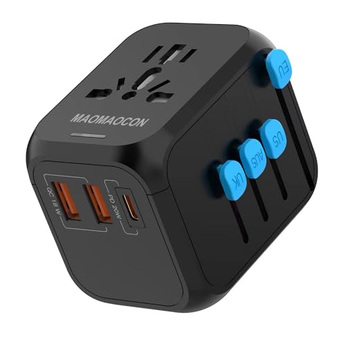 Adaptador Viajero MAOMAOCON Universal (USB-C - USB-A - Tipo F) MAOMAOCON - Conversores e adaptadores de viagem - usb-c, usb a, tipo f, carregamento rápido