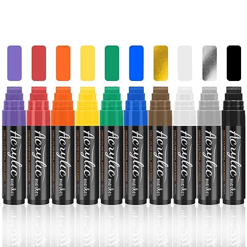 10 Marcadores Acrylics 15Mm Jumbo (Recondicionado Sinais de Uso) HIGSPE - Marcadores e marcadores de texto - 15mm, jumbo, acrylics, laváveis