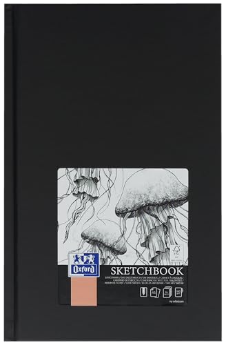 Caderno OXFORD Artbook (Preto - A5 - Quadriculado) Hamelin - Papel de arte e artesanato - quadriculado, borracha, lavável, elástico