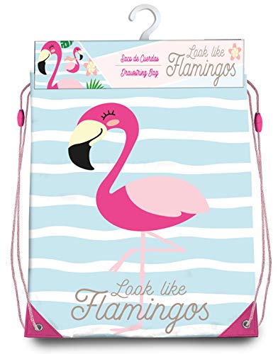 Saco de Correias KIDS Gym Bag (Flamingo - 40 x 33 cm) Kids Licensing - Mochilas - correias, asas, fitness, impermeável