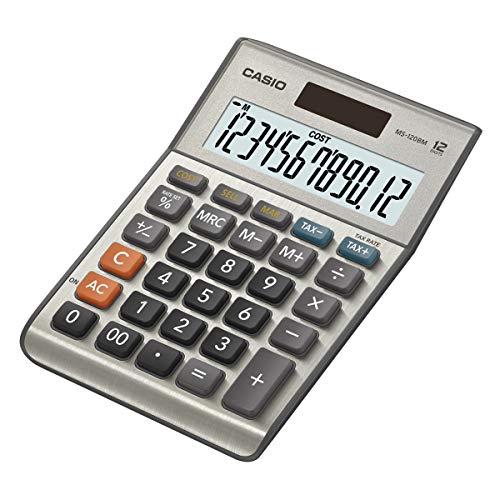 Calculadora de Secretária CASIO MS-120BM Casio - Calculadoras - lcd, iluminação interior, cálculo automático, custo, preço de venda