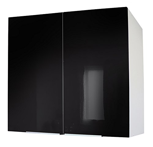 Armário de Cozinha BERLENUS CP8HN 80cm Preto Belenus - Armários de cozinha - melamina, portas, prateleira ajustável, alumínio
