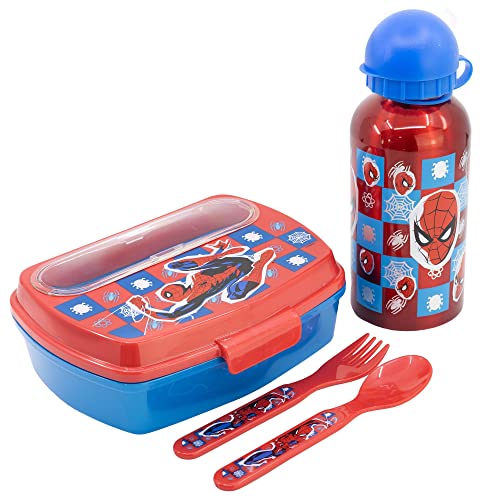 Lancheira SPIDERMAN (Alumínio - Preto - 11 x 8,5 x 21 cm) Stor - Cozinha & sala de jantar - alumínio, preto, 11x8,5x21 cm