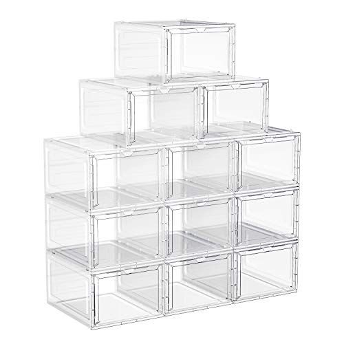 Caixa para Sapatos SONGMICS Branco (Plástico - 27x34.5x19cm) SONGMICS - Caixas de mudança e envio - plástico, 27x34.5x19cm