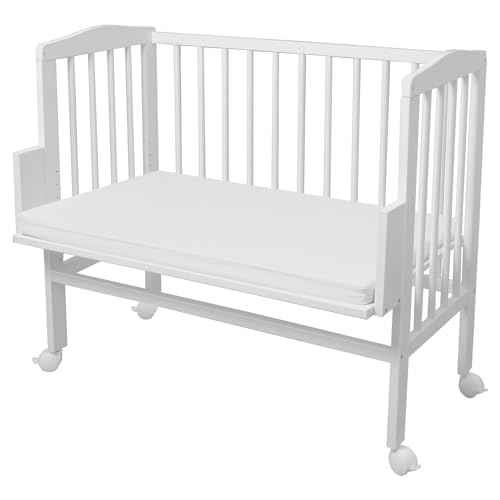 Berço de Madeira Waldin 100% Natural - Branco Waldin - Móveis para bebês e crianças pequenas - madeira, natural, branco