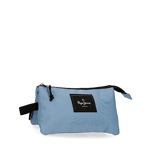 Estojo PEPE JEANS Aris Azul (6.5 x 20 cm) PEPE JEANS - Organizadores de mesa - 3 compartimentos, 6.5 x 20 cm, compatível