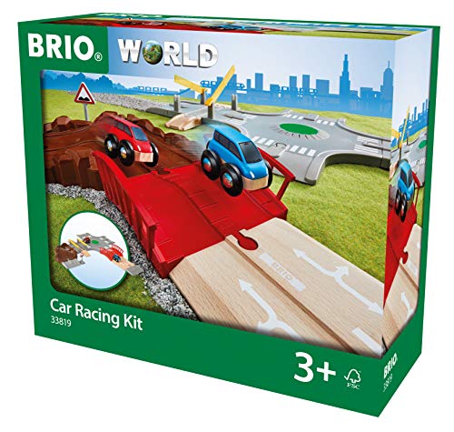 Jogo Educativo BRIO WORLD Car Racing (Idade Mínima Recomendada: 3 anos) BRIO - Veículos de brincar - 14 peças, corrida de carros, minas, obstáculos