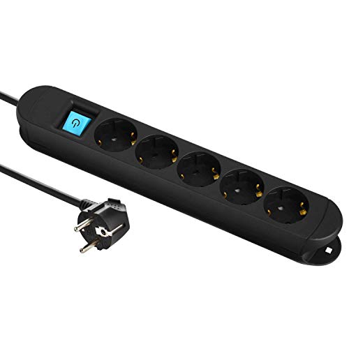 Extensão Elétrica ELECTROLINE 62084 (5 Tomadas - Tipo F - 3 m) Electraline - Filtros de linha e supressores de surtos - 5 tomadas, tipo f, 3 m, 15 mm