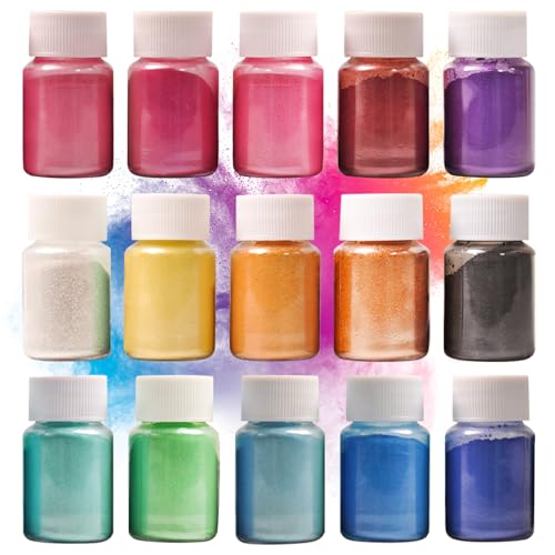 Pó de Mica 15 Cores X 10G DEWEL (Recondicionado Como Novo) Dewel - Tinta, tinta de arte e esmalte - 15 cores, 10g, recondicionado