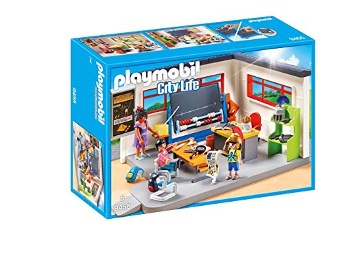 Playmobil City Life 9455 Sala de aula (Jogos de Construção) PLAYMOBIL - Conjuntos de brinquedos - sala de aula, quadro de cartão, mesa de professor, 3 crianças