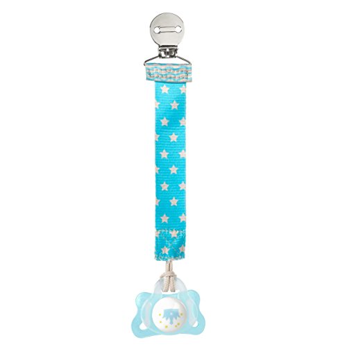 Porta-Chupetas CHICCO Clip Fashion Azul (0-6 meses) Chicco - Clipes e suportes para chupetas - 0-6 meses, clip fashion, azul, fácil de usar
