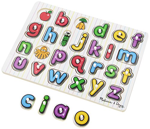 Jogo de Tabuleiro MELISSA & DOUG Wooden English Alphabet Puzzle (2 Anos) Melissa & Doug - Quebra-cabeças - alfabeto, madeira, 2 anos, 26 peças