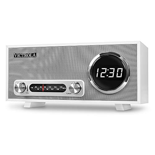 Rádio Despertador VICTROLA Bluetooth (Branco - Digital - Alarme Duplo) Victrola - Áudio - bluetooth, digital, alarme duplo
