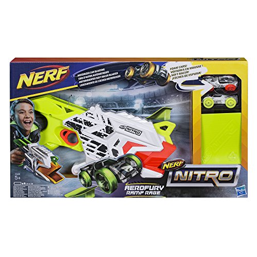 Lançador HASBRO Nerf Nitro Aero Fury Ramp Rage Nerf - Brinquedos - alta velocidade, design de carrossel, rampa, veículos de espuma