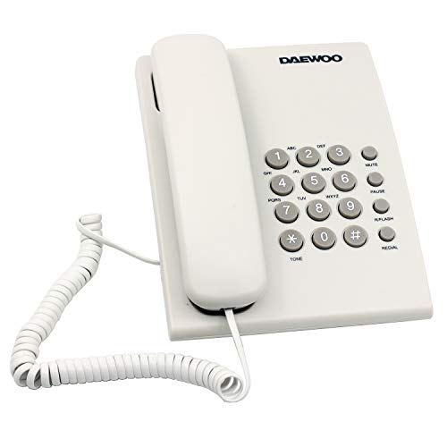 Telefone sem fio DAEWOO DTC-215 Branco (Telefone Fixo) Daewoo - Telefones com fios - sem fio, indicador luminoso, silicone