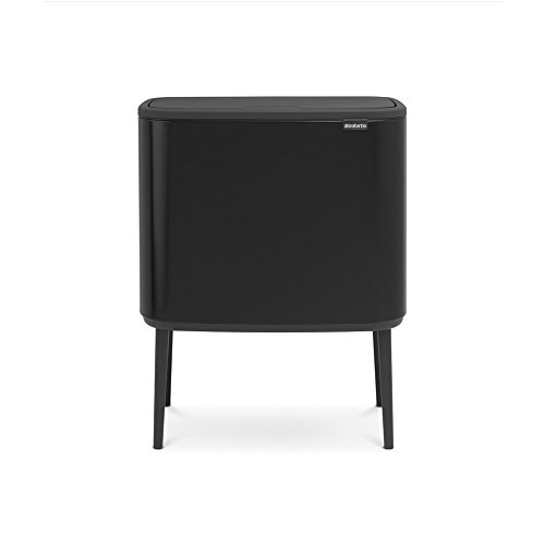 Brabantia 316203 caixa de lixo Rectangular Metal Preto (Acessórios para cozinha) Brabantia - Lixeiras e cestos de lixo - metal, preto, 112,3 l, reciclável