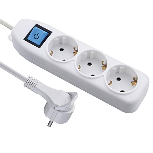 Extensão Elétrica ELECTROLINE 62442 (3 Tomadas - Tipo F - 3m) Electraline - Filtros de linha e supressores de surtos - 3 tomadas, tipo f, 3m