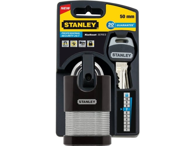 Cadeado de Bloqueio STANLEY 50 mm (Recondicionado Como Novo) STANLEY - Fechaduras e chaves - cadeado, bloqueio, Stanley, 50 mm, corpo de ferro, corrente de aço