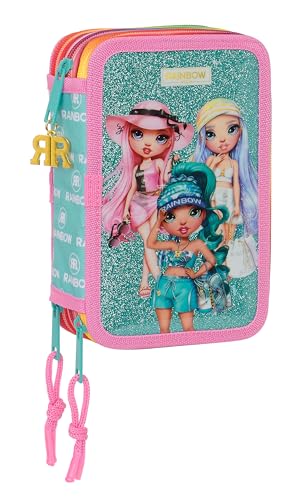 Estojo RAINBOW HIGH Rainbow High Paradise RAINBOW HIGH - Organizadores de mesa - 36 peças, estuche, lápis de cor, marcadores