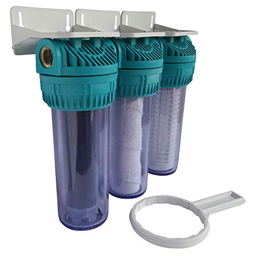Filtro para Bebedouro Aquawater Triple Station Filtration 3 AQUAWATER - Filtros de água em linha - triplo filtro, lavável, branco