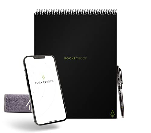 Caderno Rocketbook Flip Preto (A4) + Caneta Frixion e Capa Rocket Innovations, Inc - Cadernos e bloco de notas - reutilizável, esponja húmida, papel especial, apontamentos
