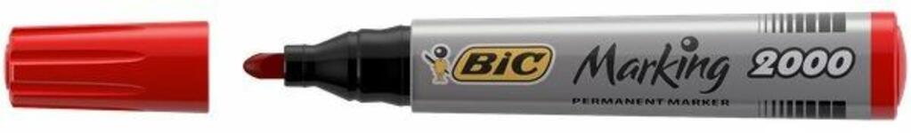 Marcador BIC Permanent Marker Vermelho (Caixa de 6) BIC - Marcadores e marcadores de texto - vermelho, permanente, caixa 6