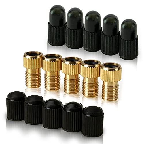 Adaptador de Latão para Válvula Presta (5 + 10 Tapetes) Lock Sourcing Ltd - Adaptadores de válvula de pneu de bicicleta - adaptador, latão, válvula, presta, schrader, pneus