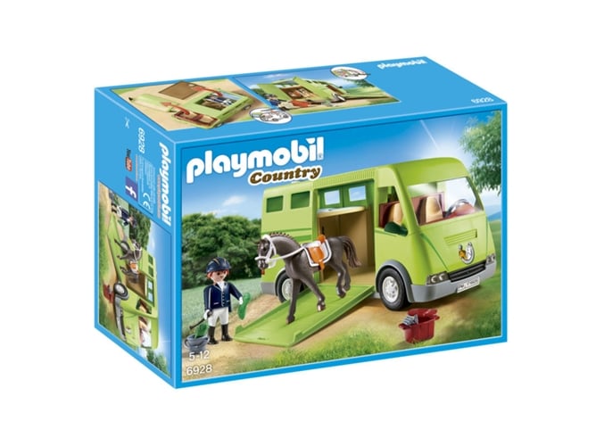 Playmobil Cavalier avec véhicule de transport pour cheval (Jeux de construction) PLAYMOBIL - Brinquedos - cavalheiro, veículo, transporte, equino